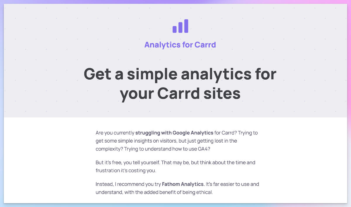 Carrd profile picture for @analytics